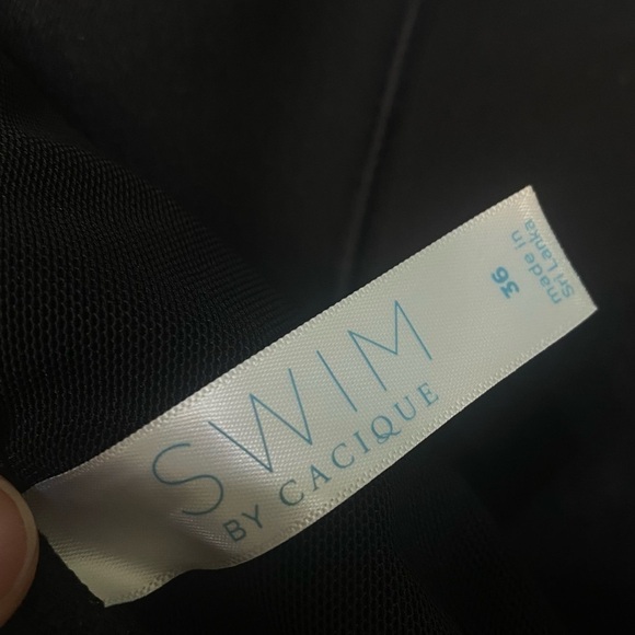 Swim by Cacique Black Wireless One Piece Lined Sleeveless Mini Swim Dress Sz 36 - Picture 8 of 15